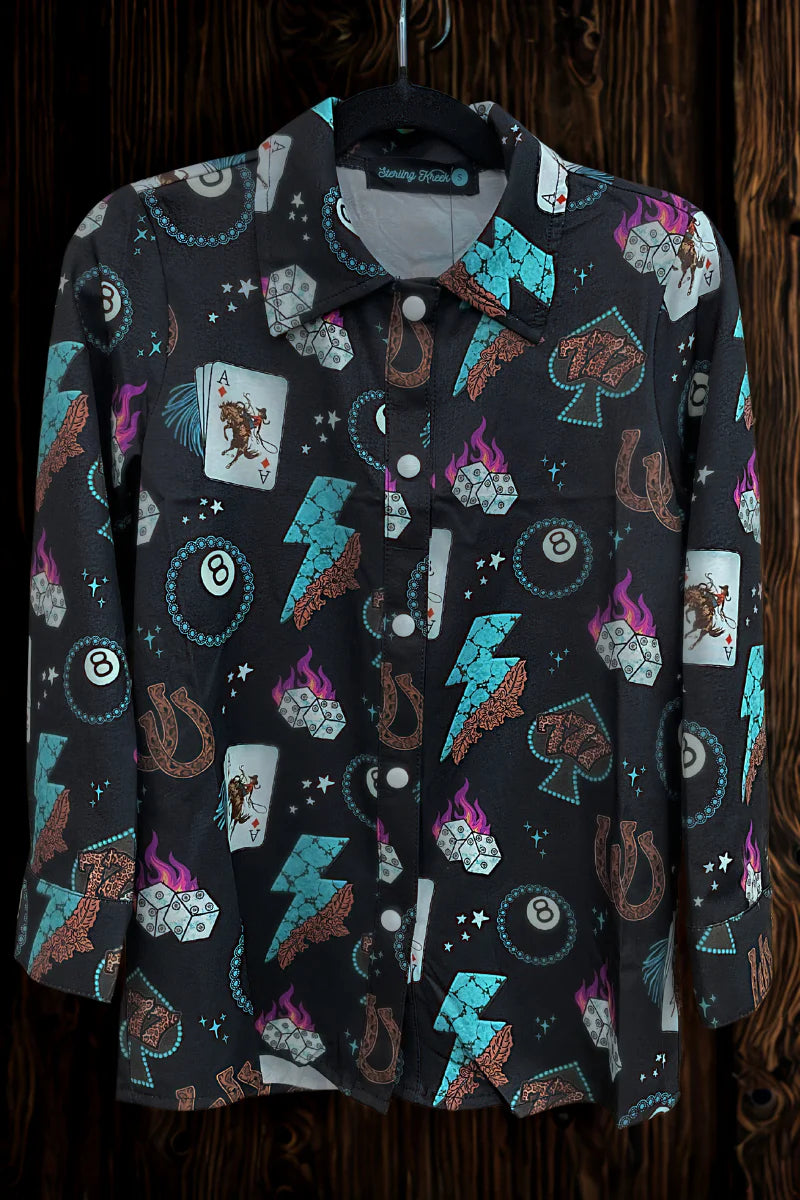 KIDS Sterling Kreek Cowgirl Charm Button Up