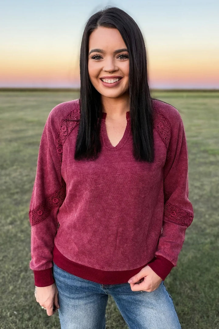 Cranberry Cowgirl Chic Top
