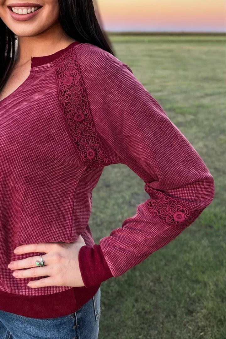 Cranberry Cowgirl Chic Top