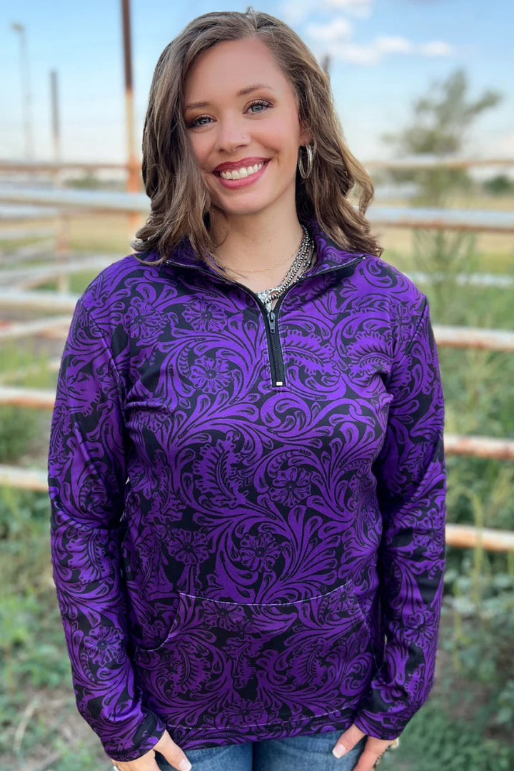 Sterling Kreek Purple & Black Tailgate Party Pullover