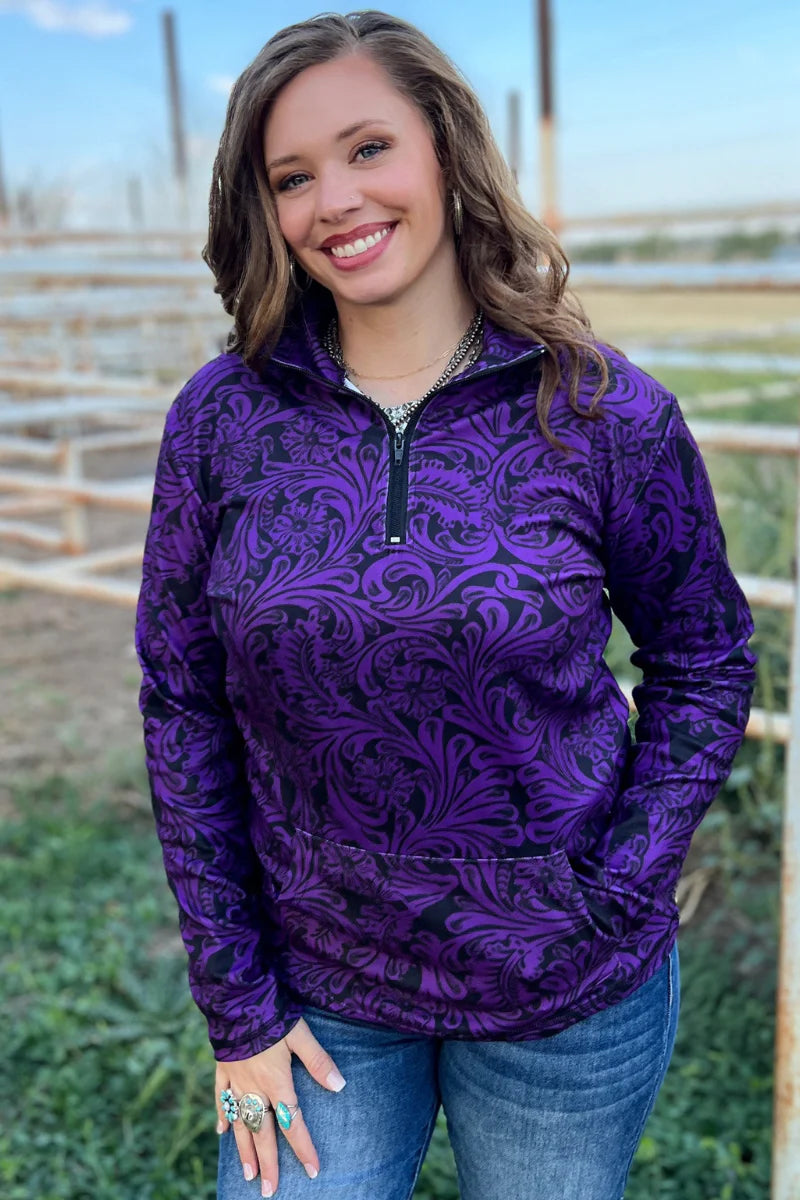 Sterling Kreek Purple & Black Tailgate Party Pullover