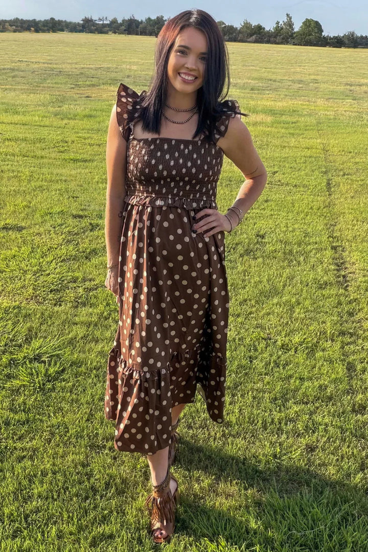 Stering Kreek Mocha Dot Dress