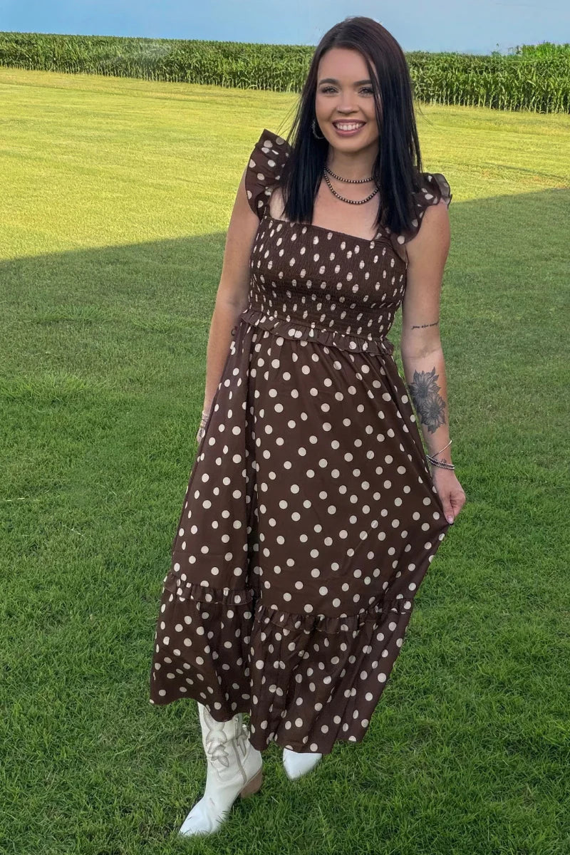Stering Kreek Mocha Dot Dress