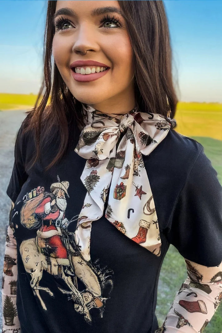 Christmas In Cowtown Mesh Top