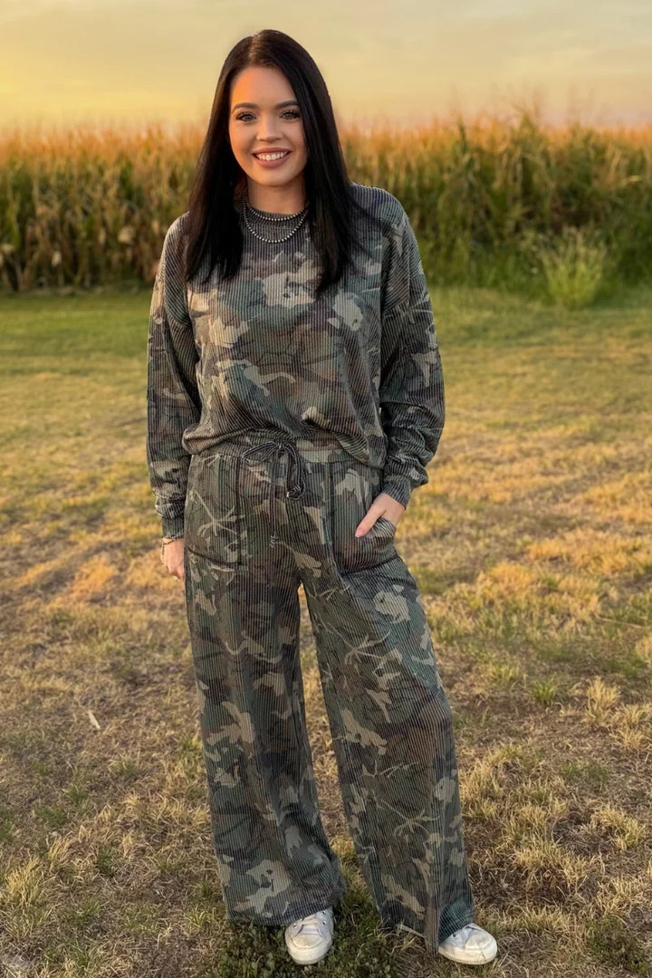 Canyon Camo Sweater Top