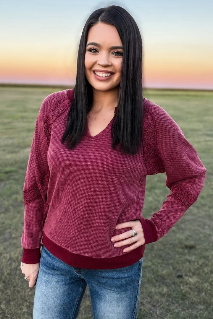 Cranberry Cowgirl Chic Top