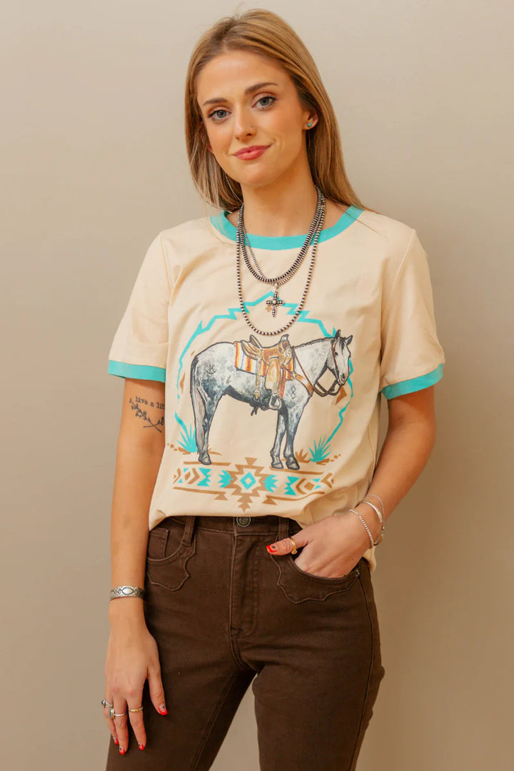 Sterling Kreek Turquoise Trail Ringer Tee