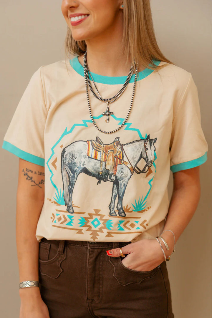 Sterling Kreek Turquoise Trail Ringer Tee