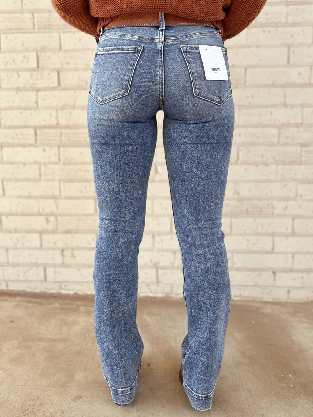 Vervet Mid-Rise Bootcut Medium Wash Jeans | gussieduponline