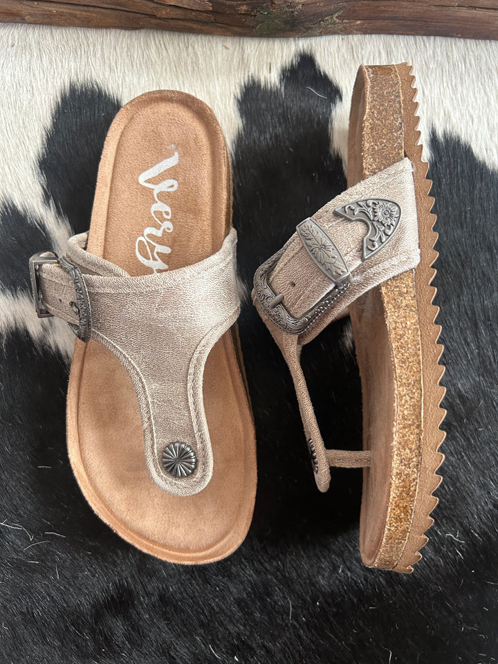 Very G Cream Texas Sandals