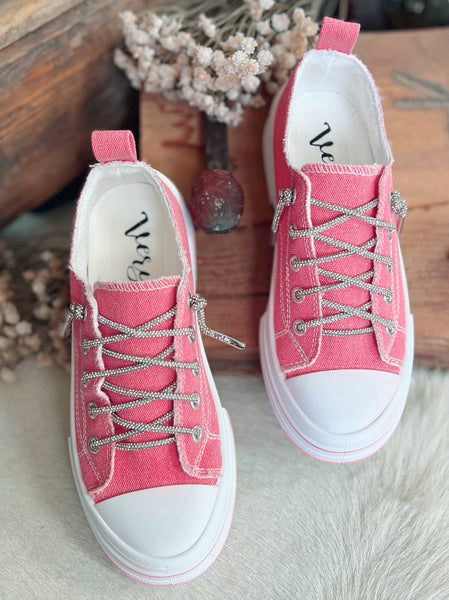 Very G Pink Subtle Sparkle Sneakers | Gussied Up Online Boutique