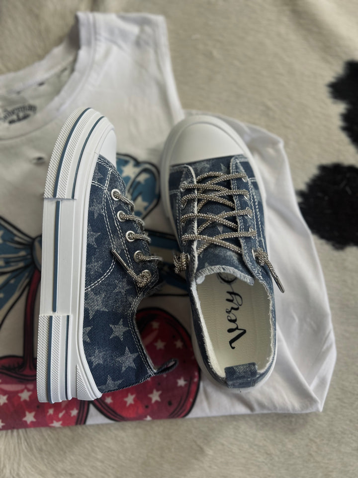 Very Independent Aman Navy Star Sneakers*