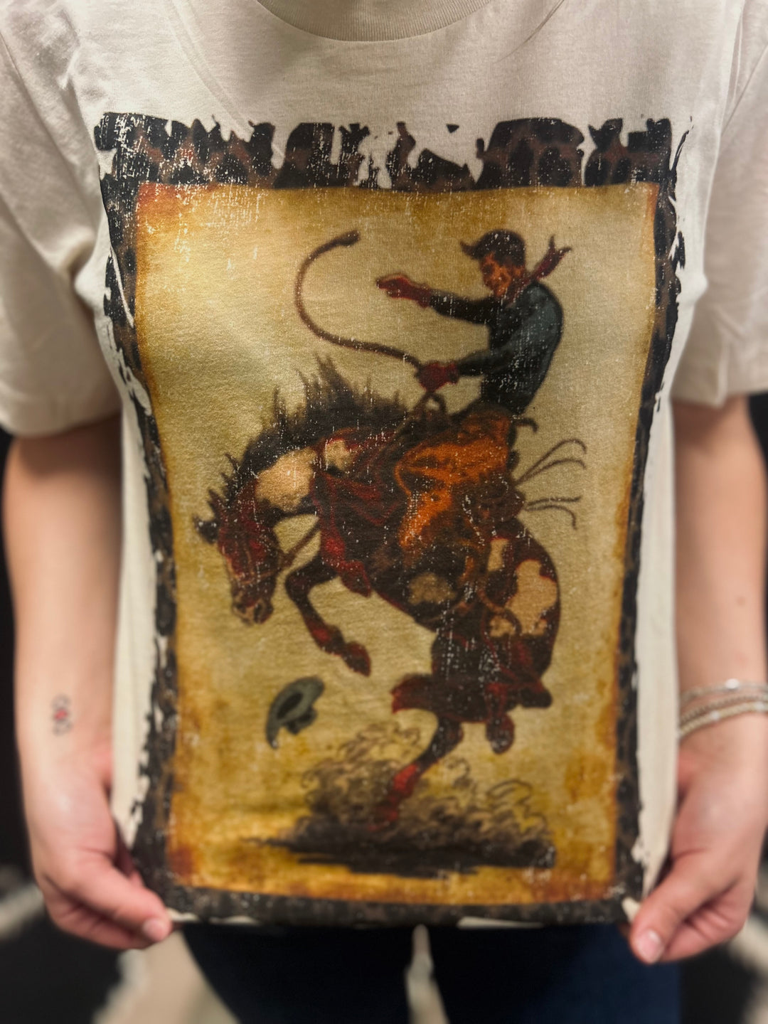 Vintage Leopard Bucking Bronc Tee