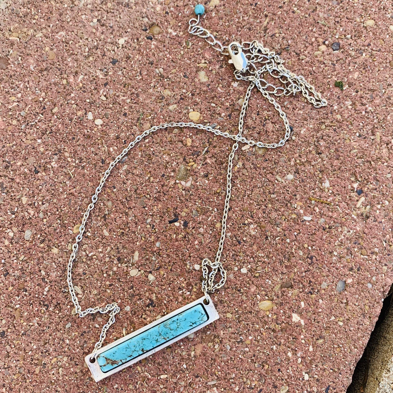 Walk The Line Turquoise Necklace