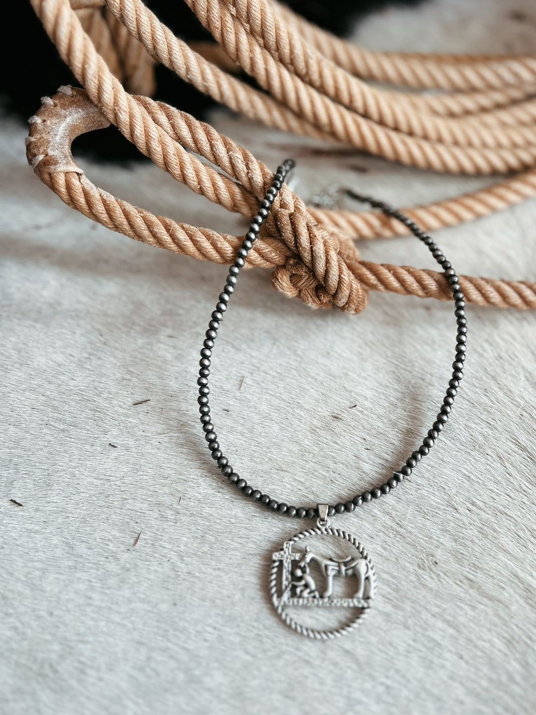 Western Cowgirl Prayer Beaded Necklace