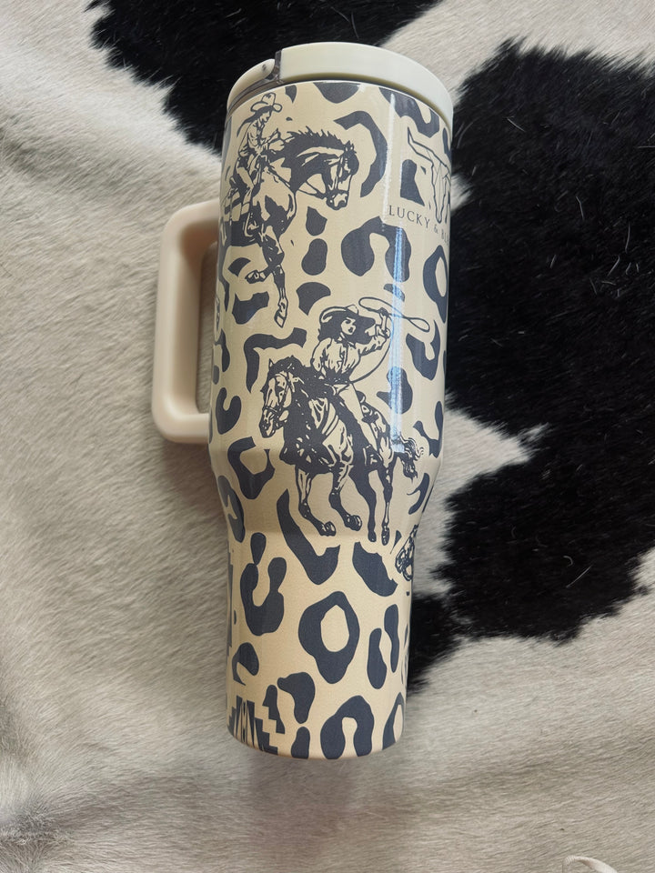 Western Print 40 oz. Tumblers w/Handle- 7 designs*