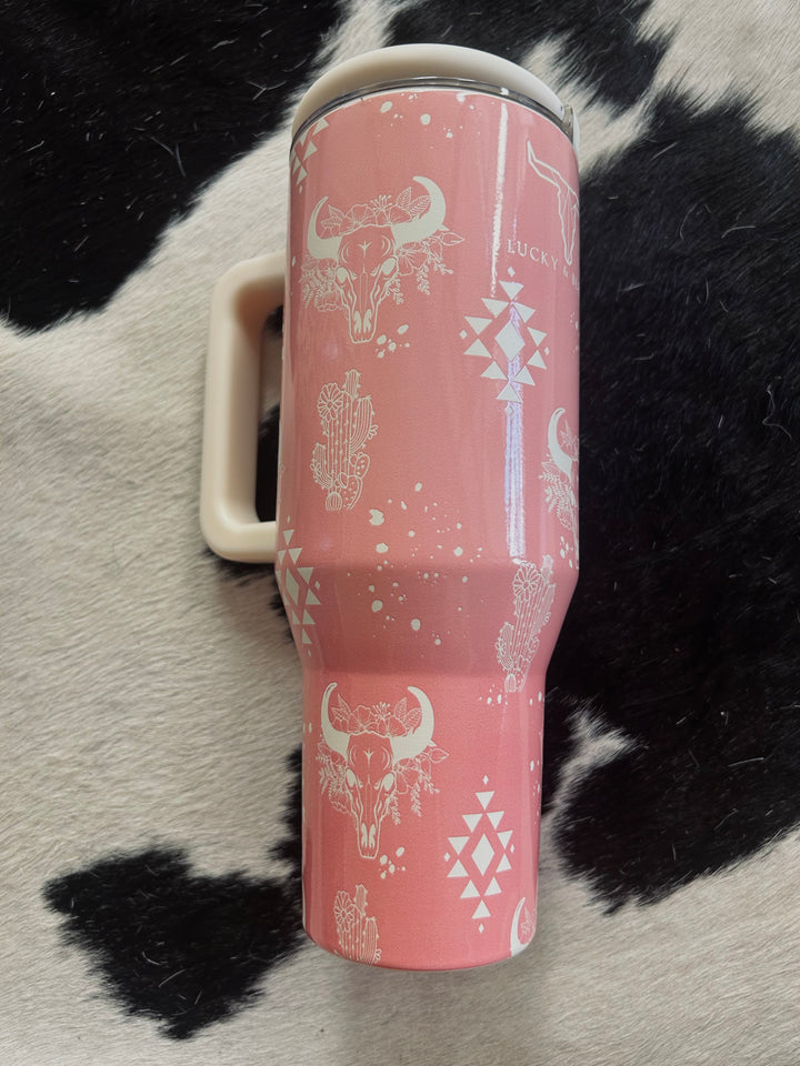 Western Print 40 oz. Tumblers w/Handle- 7 designs*