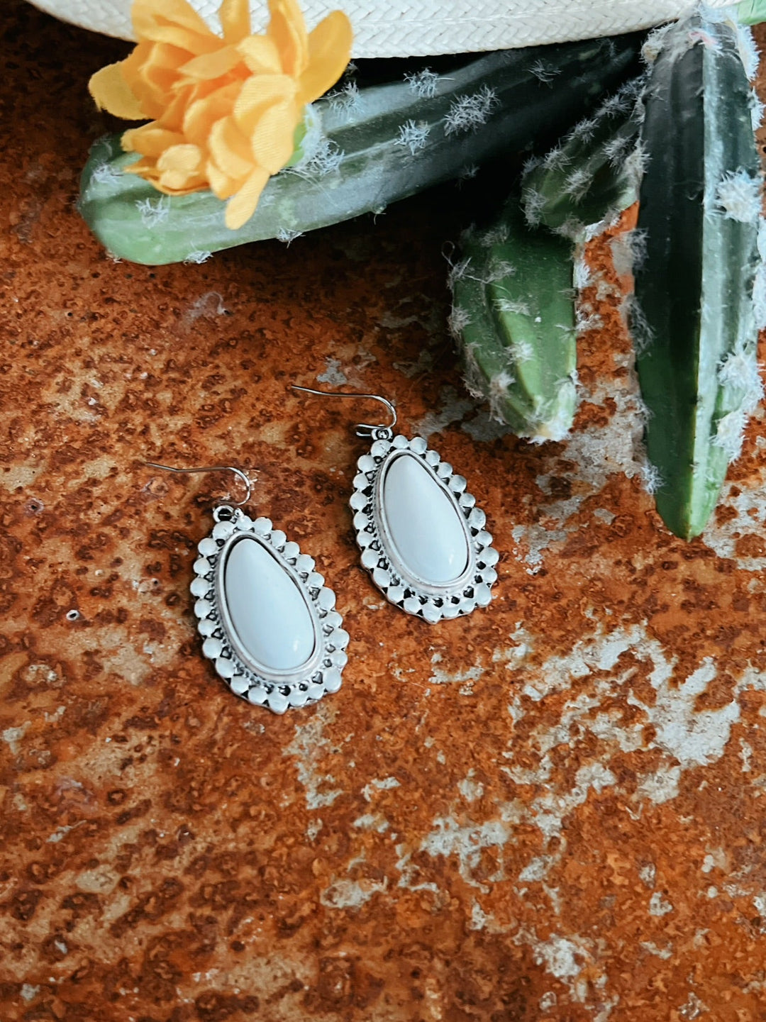 White Turquoise Earrings | gussieduponline
