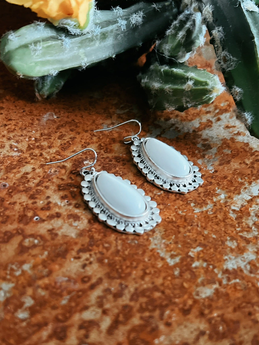 White Turquoise Earrings | gussieduponline