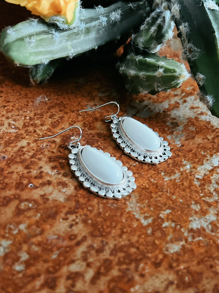 White Turquoise Earrings | gussieduponline