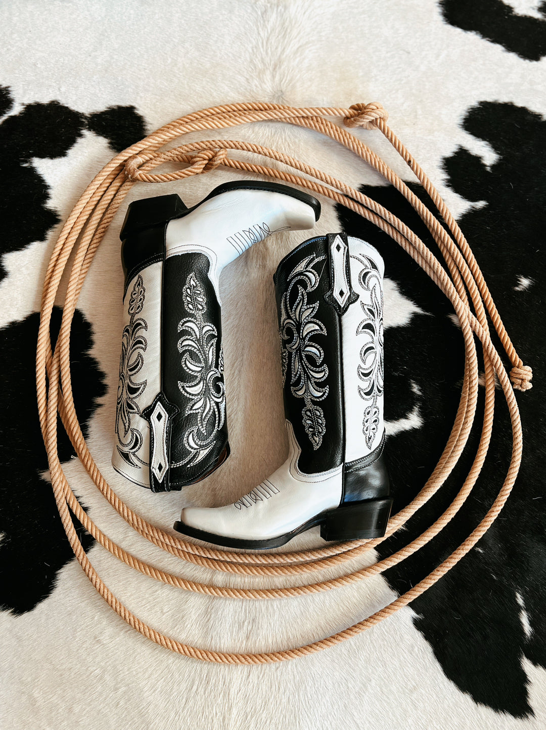 Women's Black and White Retro Boots | gussieduponline