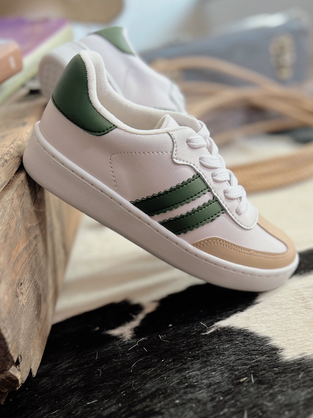 adidas gazelle silver green womens Women's Double Stripe Green Sneakers