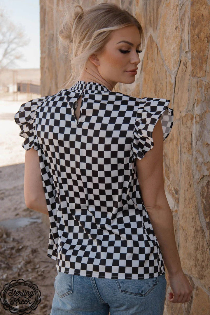 PLUS Sterling Kreek Babydoll Checked Top | gussieduponline