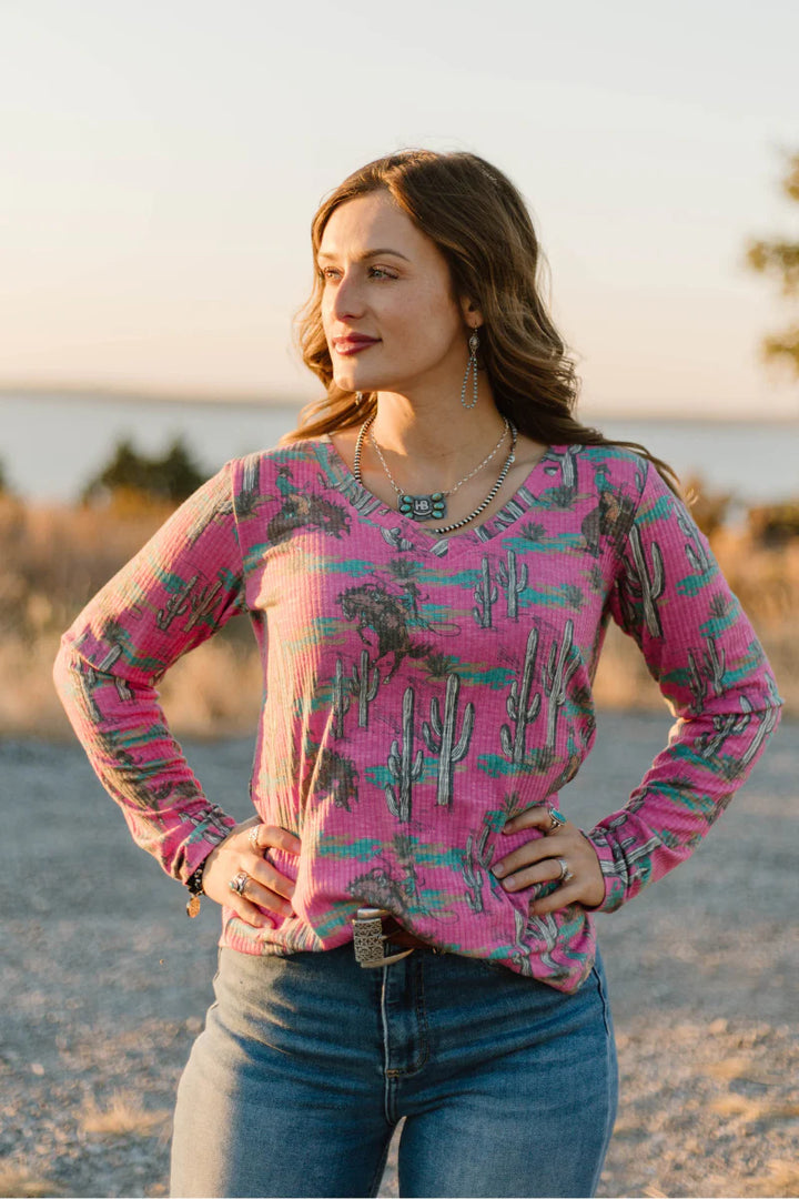 Sterling Kreek Blush & Broncs Top