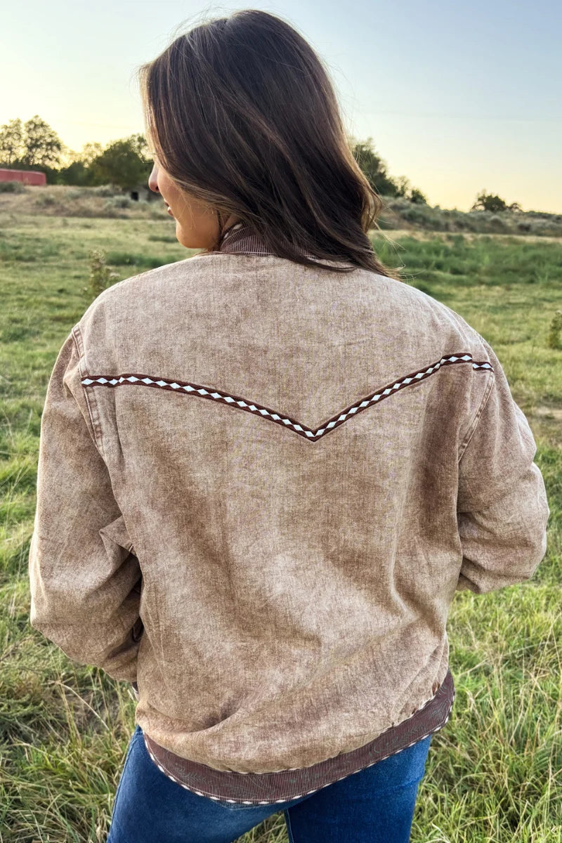 Buckskin Buckstitch Bomber