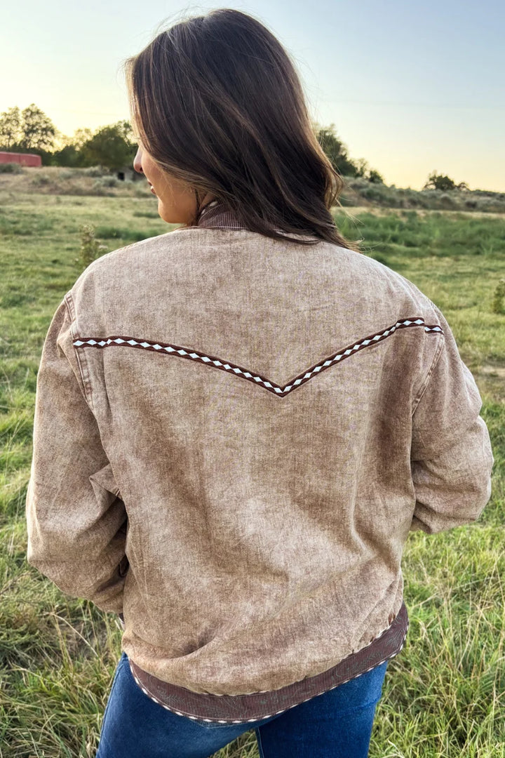 Buckskin Buckstitch Bomber
