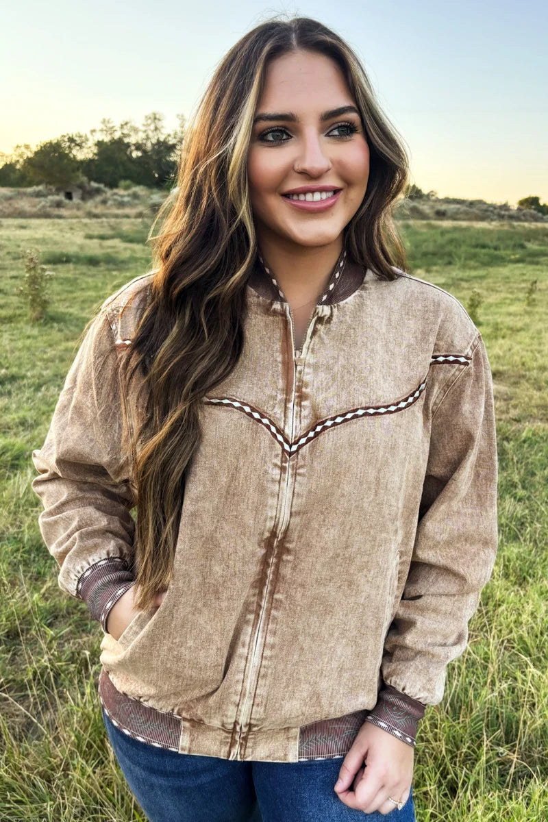 Buckskin Buckstitch Bomber