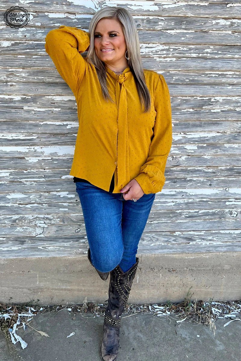 Plus Business Babe Top Mustard