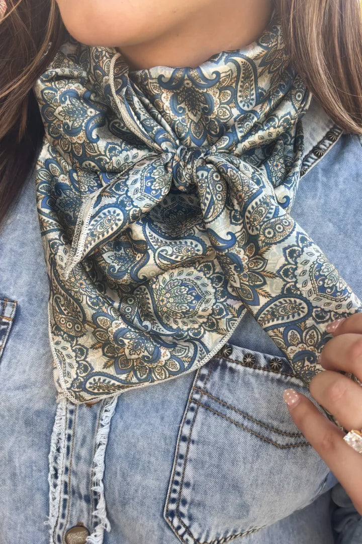 Dusty Denim Paisley Wild Rag
