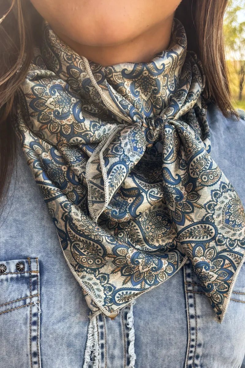Dusty Denim Paisley Wild Rag