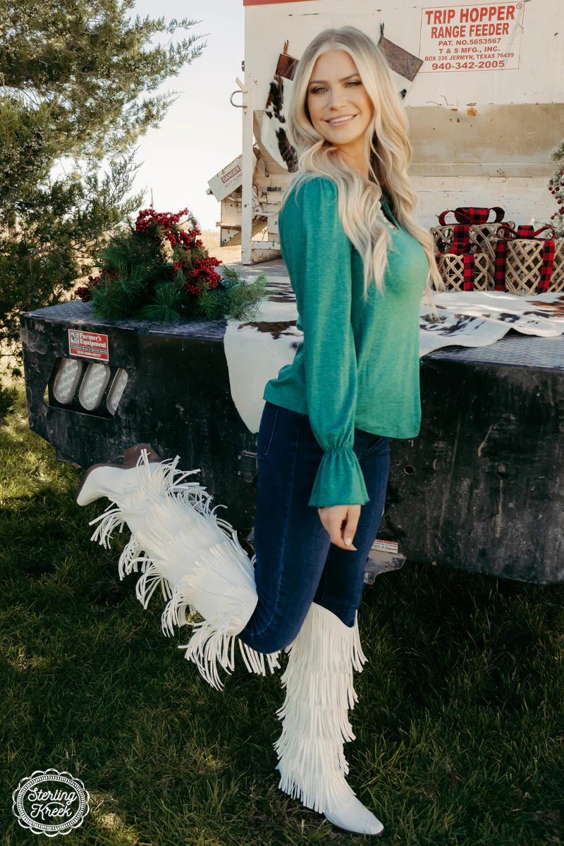 Frosted Fringe Boots | gussieduponline