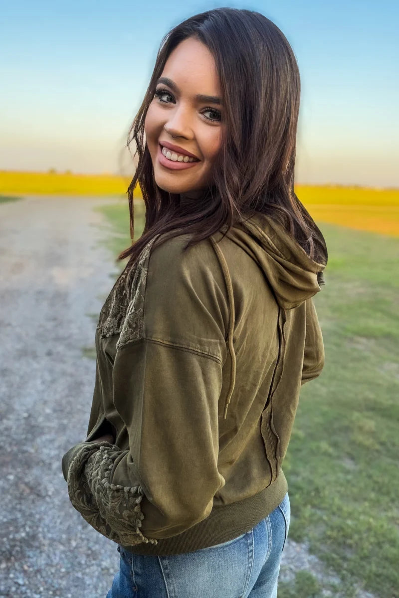 Hunter Green Tooled Frontier Hoodie