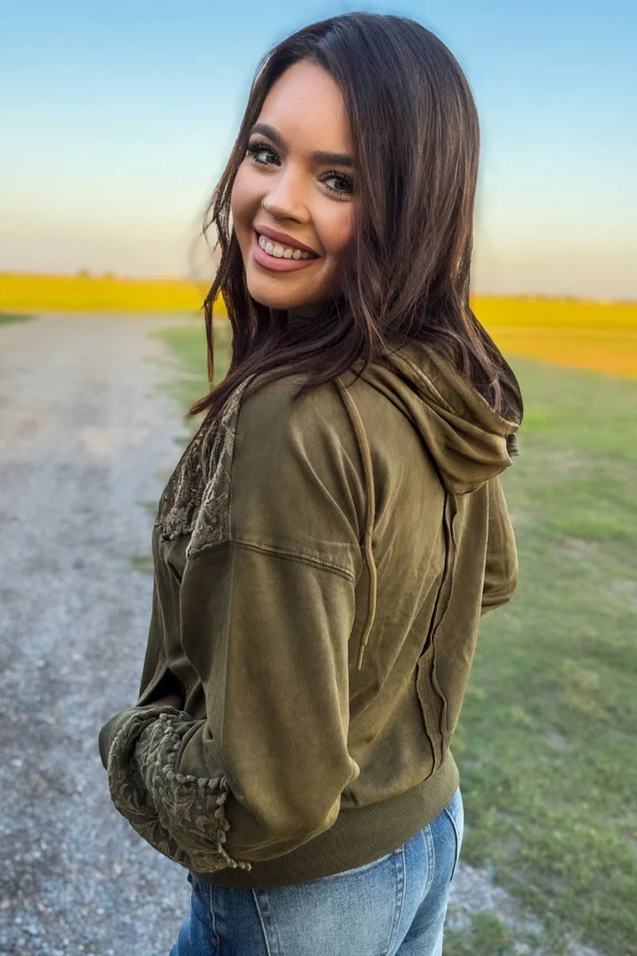 Hunter Green Tooled Frontier Hoodie