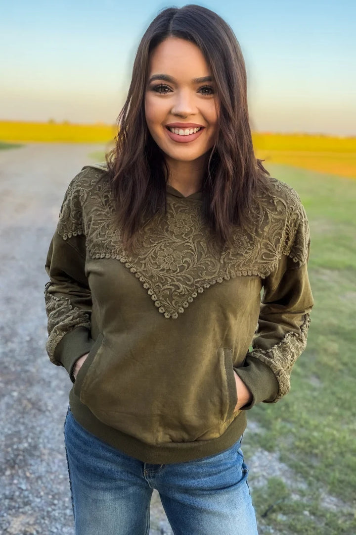Hunter Green Tooled Frontier Hoodie