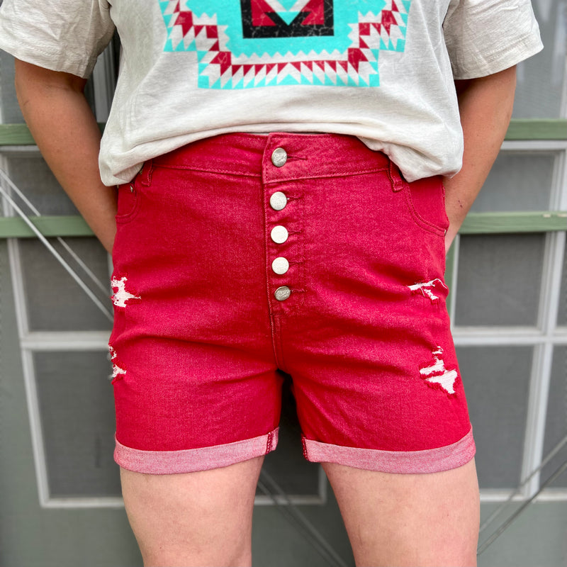 Plus Red Tennesse Walking Shorts