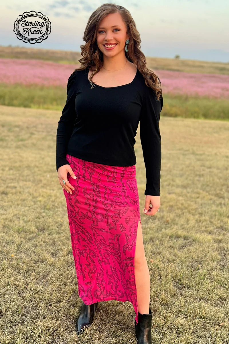 Sterling Kreek Cowgirls Like Us Slit Skirt | gussieduponline