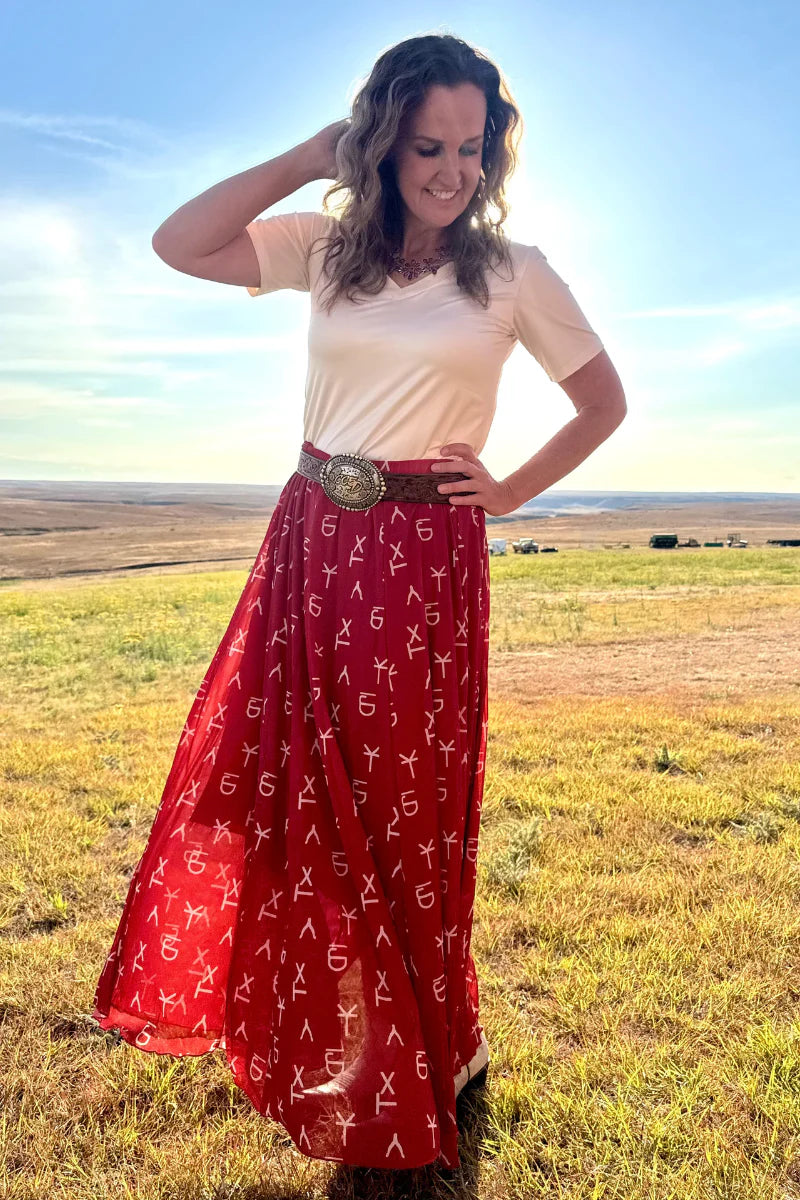 Sterling Kreek Red Dirt Branded Maxi Skirt