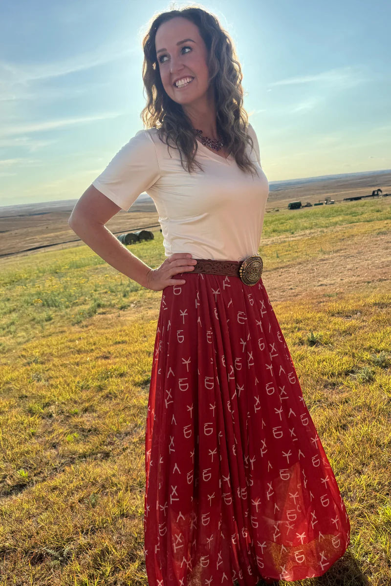 Sterling Kreek Red Dirt Branded Maxi Skirt
