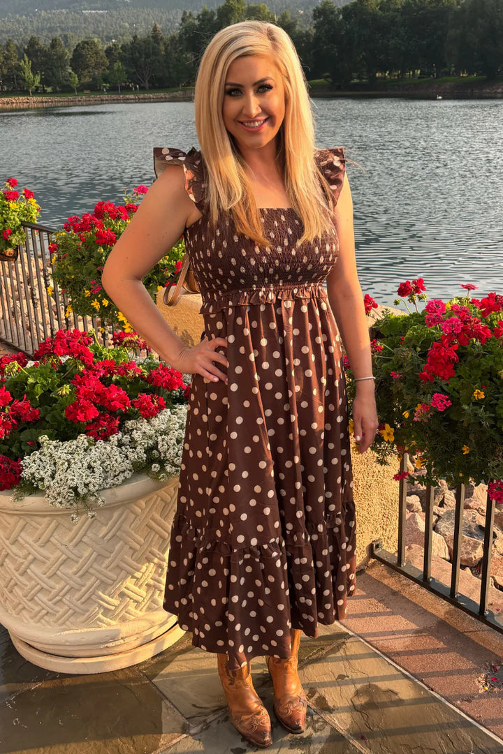 Stering Kreek Mocha Dot Dress