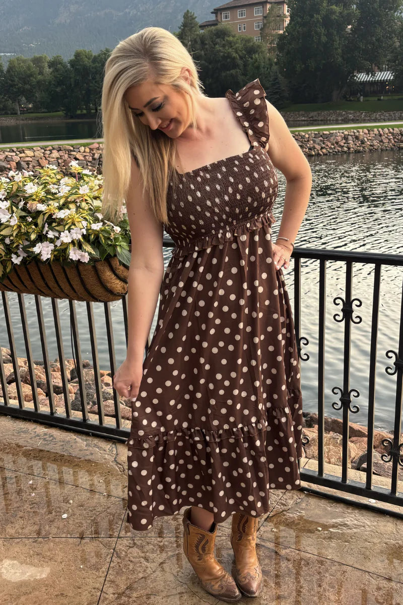Stering Kreek Mocha Dot Dress