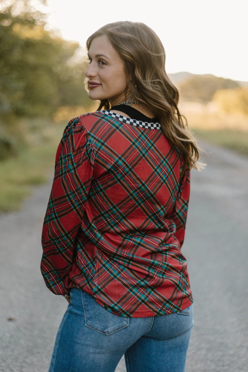 Sterling Kreek Merry & Checked Top