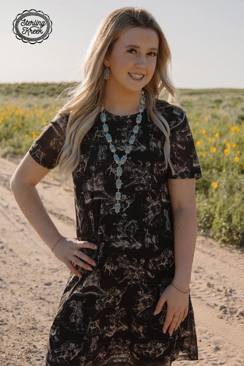 Sterling Kreek Rodeo Road Mesh Dress | gussieduponline