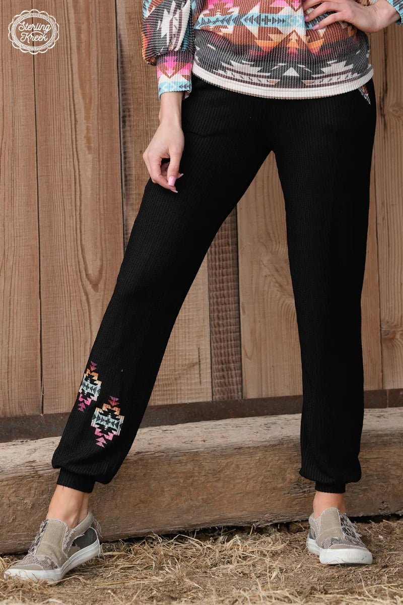 Midnight Aztec Joggers | gussieduponline