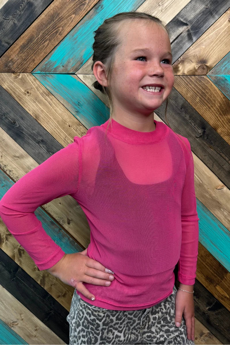 KIDS Meshed Out Pink Top