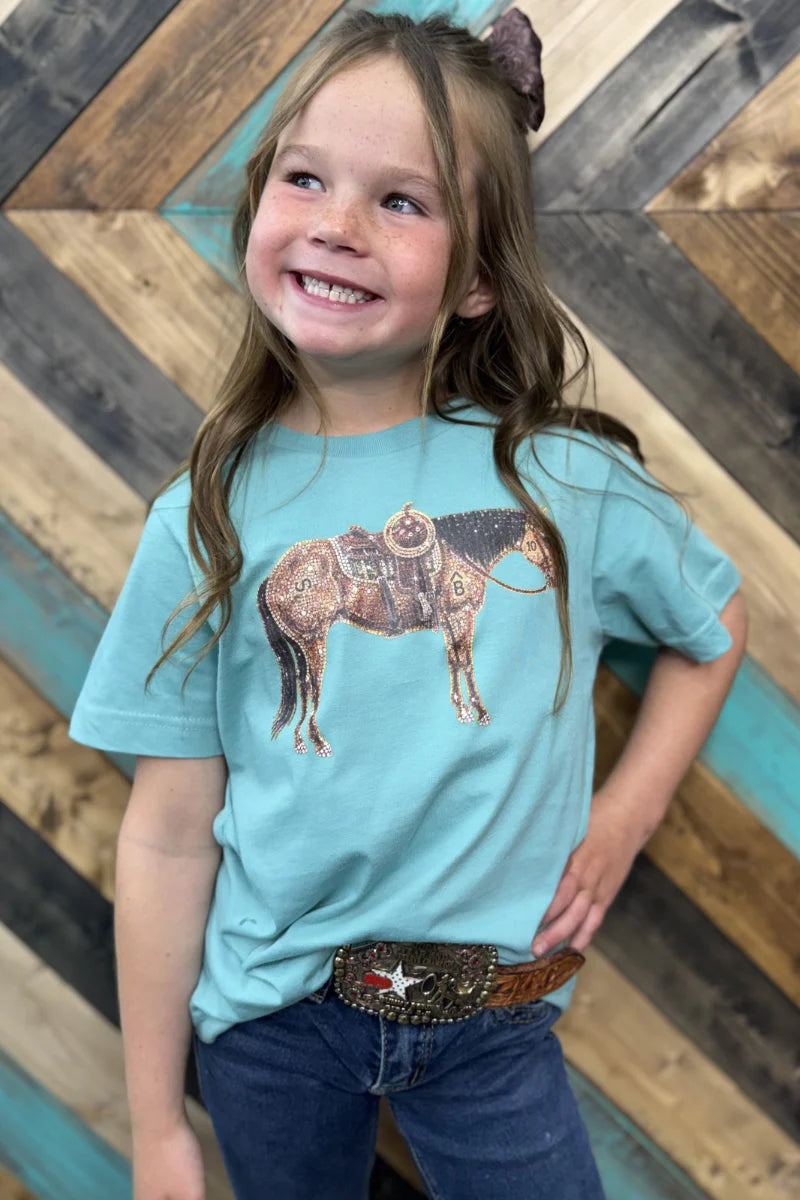 KIDS Rhinestone Cowhorse Tee