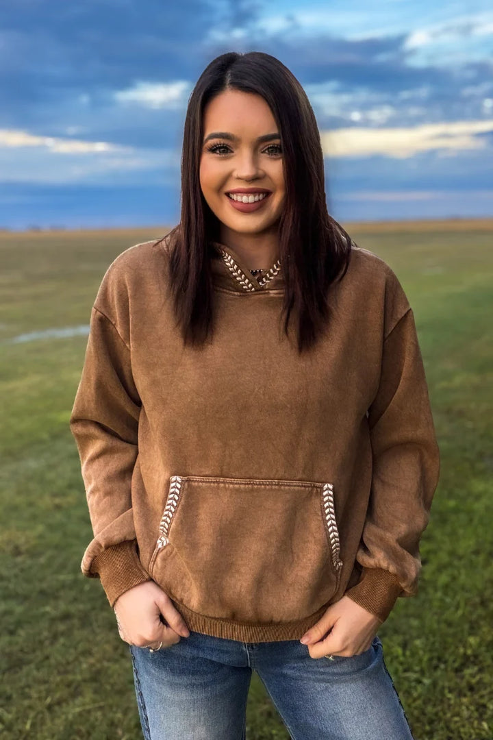 Homestead Stitched Tan Hoodie